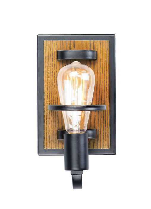 Maxim 10301BKASB One Light Wall Sconce, Black / Ashbury