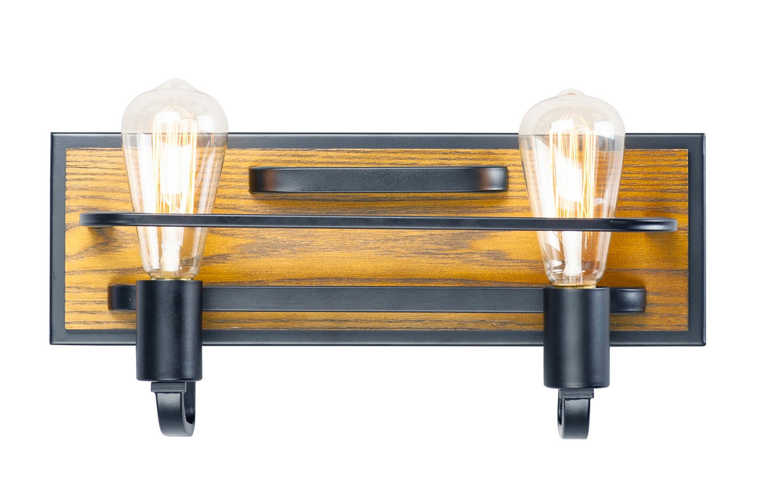 Maxim 10302BKASB Two Light Bath Vanity, Black / Ashbury