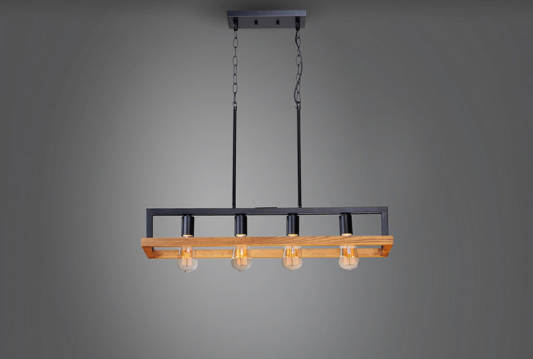 Maxim 10307BKASB Four Light Chandelier, Black / Ashbury