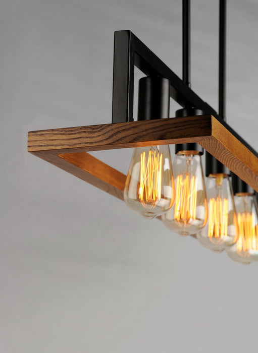 Maxim 10307BKASB Four Light Chandelier, Black / Ashbury