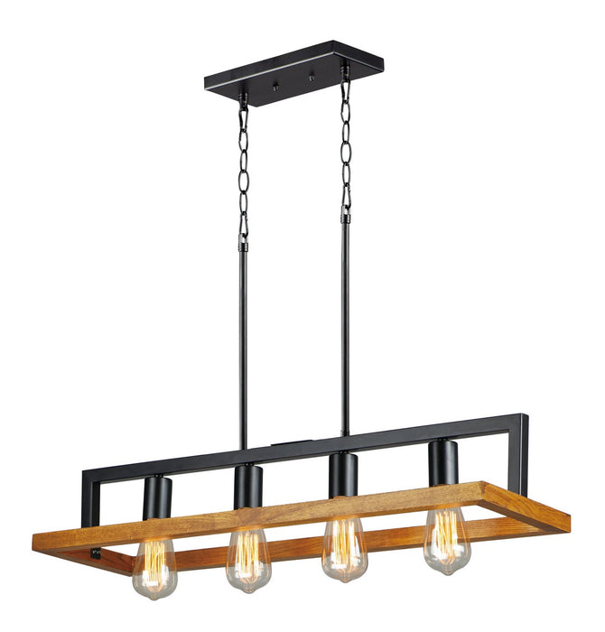Maxim 10307BKASB Four Light Chandelier, Black / Ashbury