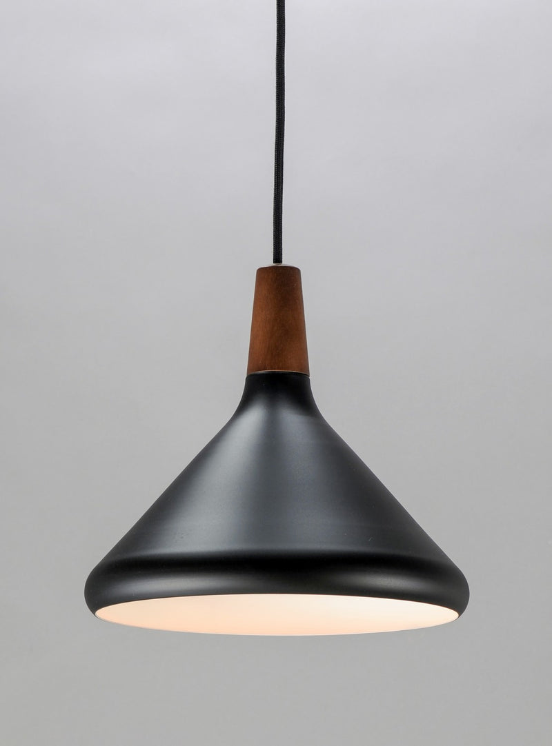 Maxim 11350WNBK One Light Pendant, Walnut / Black