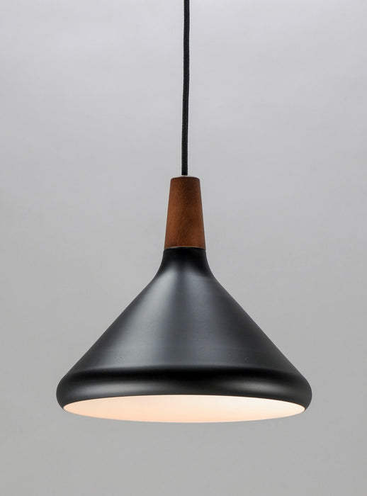 Maxim 11350WNBK One Light Pendant, Walnut / Black