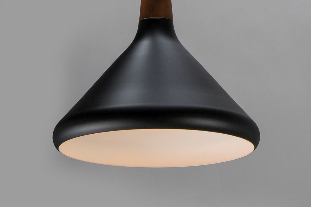 Maxim 11350WNBK One Light Pendant, Walnut / Black