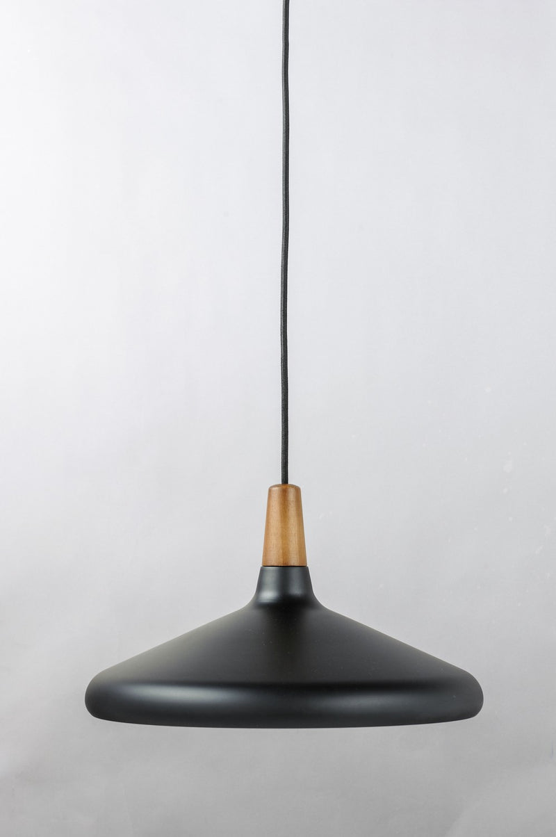 Maxim 11354WNBK One Light Pendant, Walnut / Black
