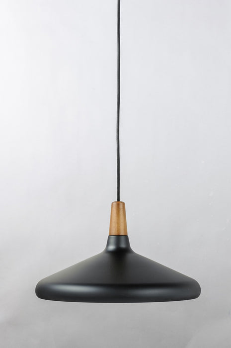 Maxim 11354WNBK One Light Pendant, Walnut / Black