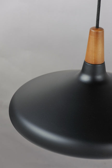 Maxim 11354WNBK One Light Pendant, Walnut / Black