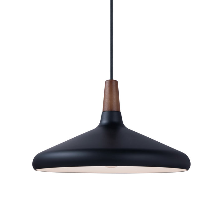 Maxim 11354WNBK One Light Pendant, Walnut / Black