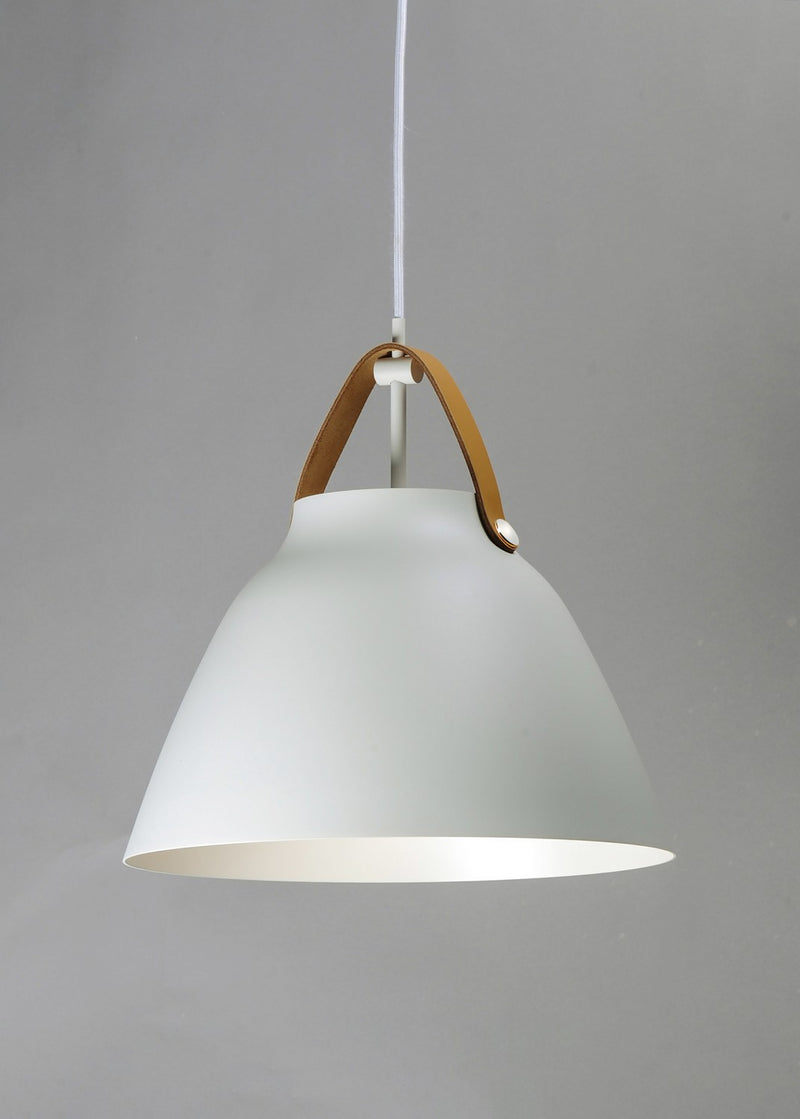 Maxim 11356TNWT One Light Pendant, Tan Leather / White