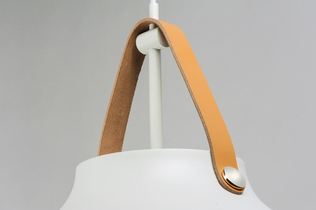 Maxim 11356TNWT One Light Pendant, Tan Leather / White