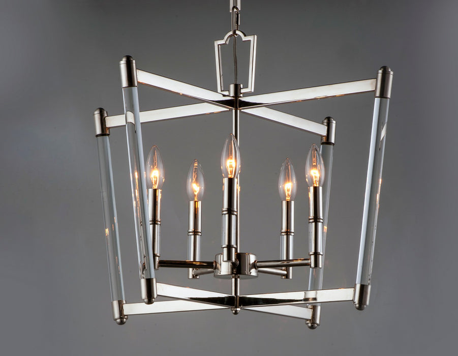 Maxim 16103CLPN Five Light Chandelier, Polished Nickel