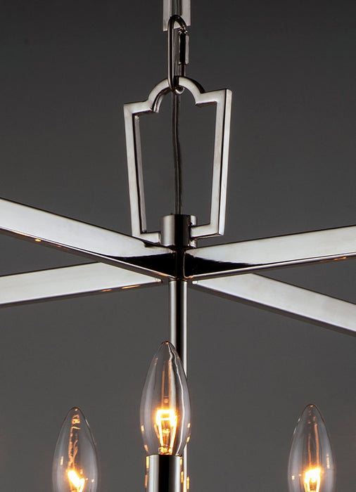 Maxim 16103CLPN Five Light Chandelier, Polished Nickel