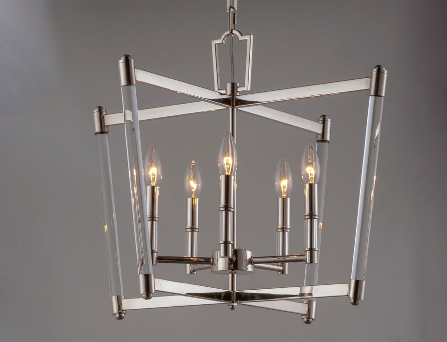 Maxim 16103CLPN Five Light Chandelier, Polished Nickel