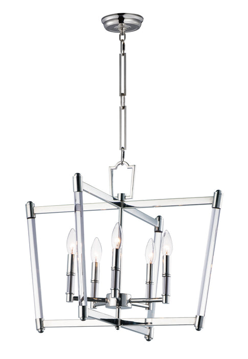 Maxim 16103CLPN Five Light Chandelier, Polished Nickel