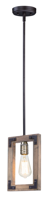 Maxim 20331WOBZ One Light Mini Pendant, Weathered Oak / Bronze