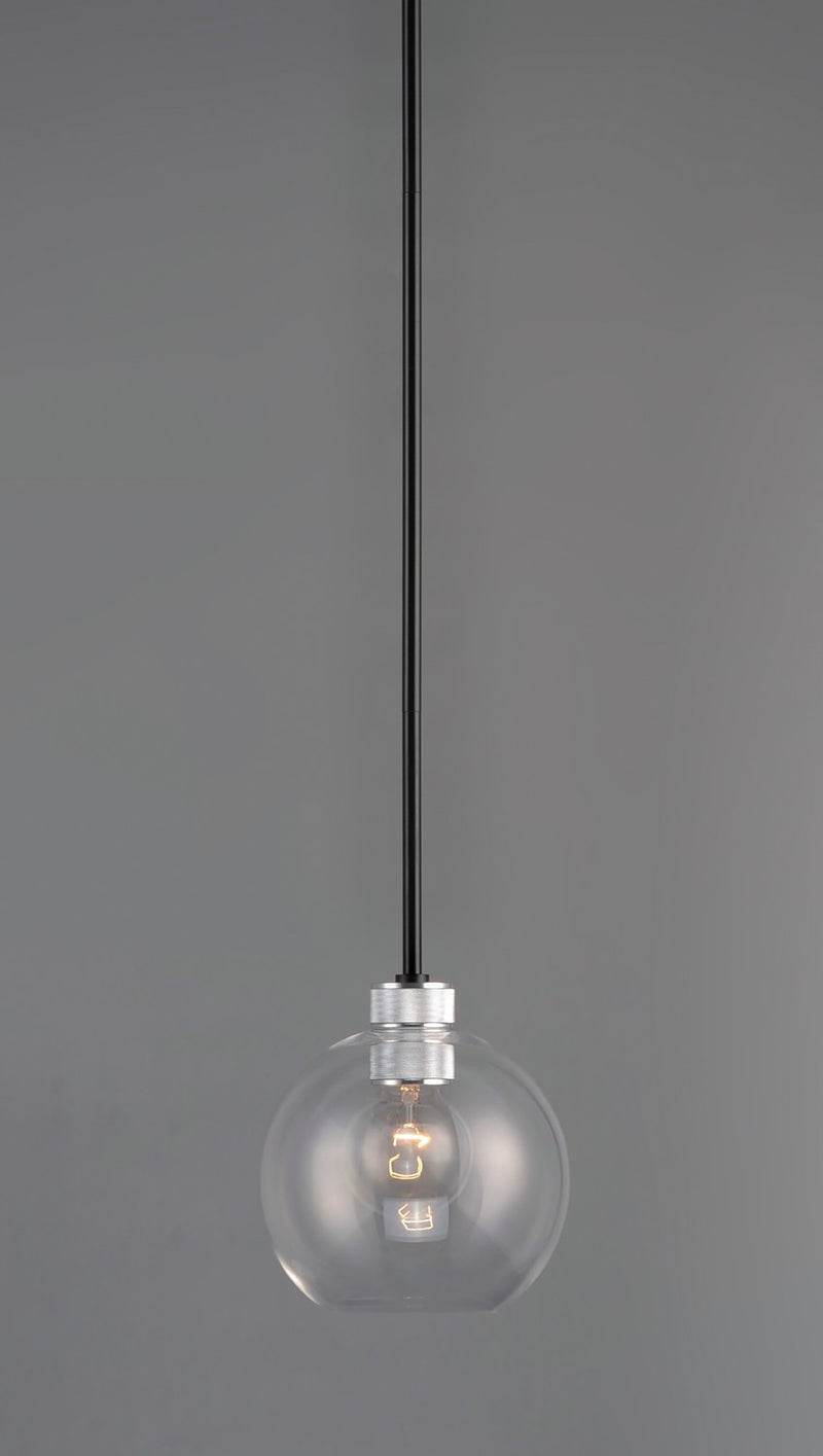 Maxim 21619CLBKAL One Light Mini Pendant, Black / Brushed Aluminum