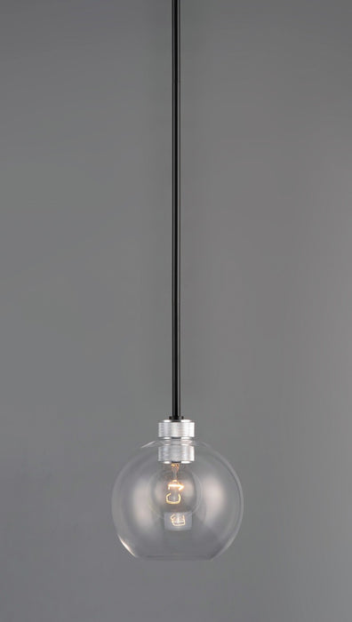 Maxim 21619CLBKAL One Light Mini Pendant, Black / Brushed Aluminum