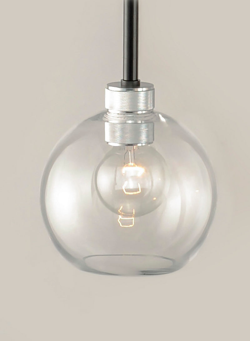 Maxim 21619CLBKAL One Light Mini Pendant, Black / Brushed Aluminum