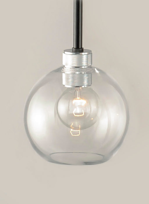 Maxim 21619CLBKAL One Light Mini Pendant, Black / Brushed Aluminum