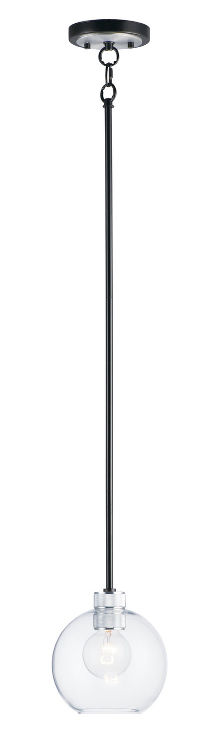 Maxim 21619CLBKAL One Light Mini Pendant, Black / Brushed Aluminum