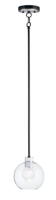 Maxim 21619CLBKAL One Light Mini Pendant, Black / Brushed Aluminum