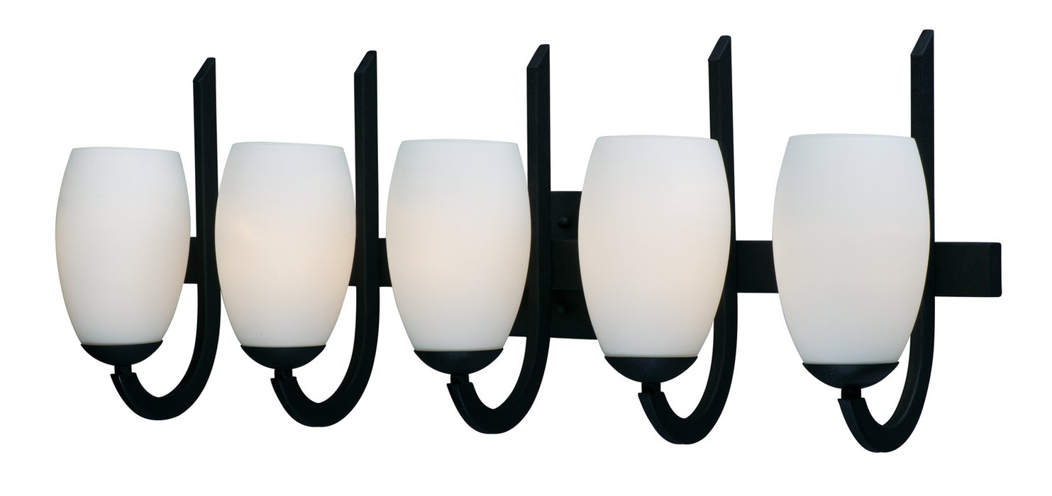 Maxim 21645SWTXB Five Light Bath Vanity, Textured Black