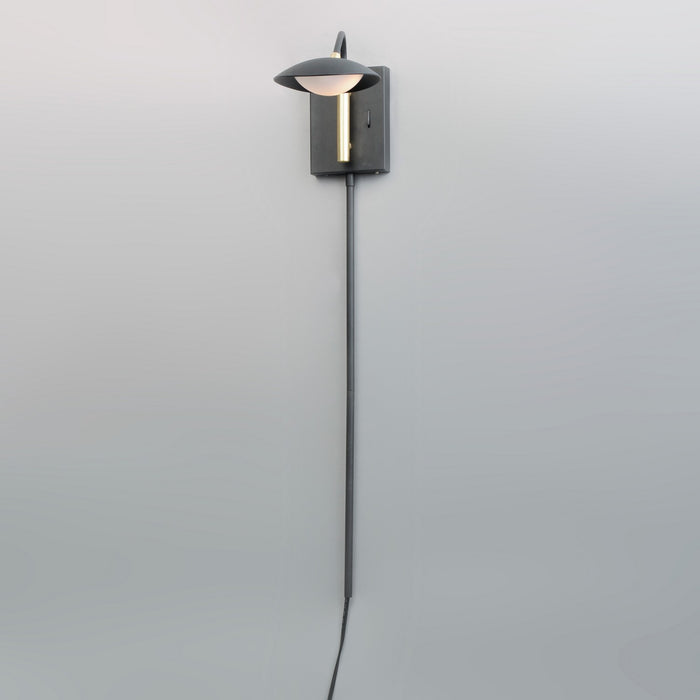 Maxim 21691BKSBR LED Wall Sconce, Black / Satin Brass