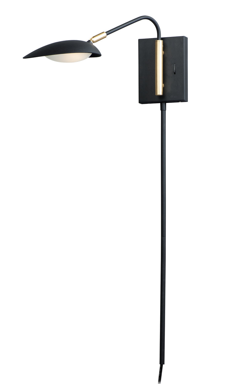 Maxim 21691BKSBR LED Wall Sconce, Black / Satin Brass
