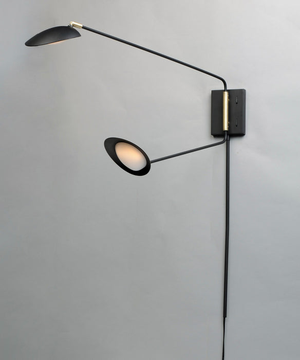 Maxim 21692BKSBR LED Wall Sconce, Black / Satin Brass