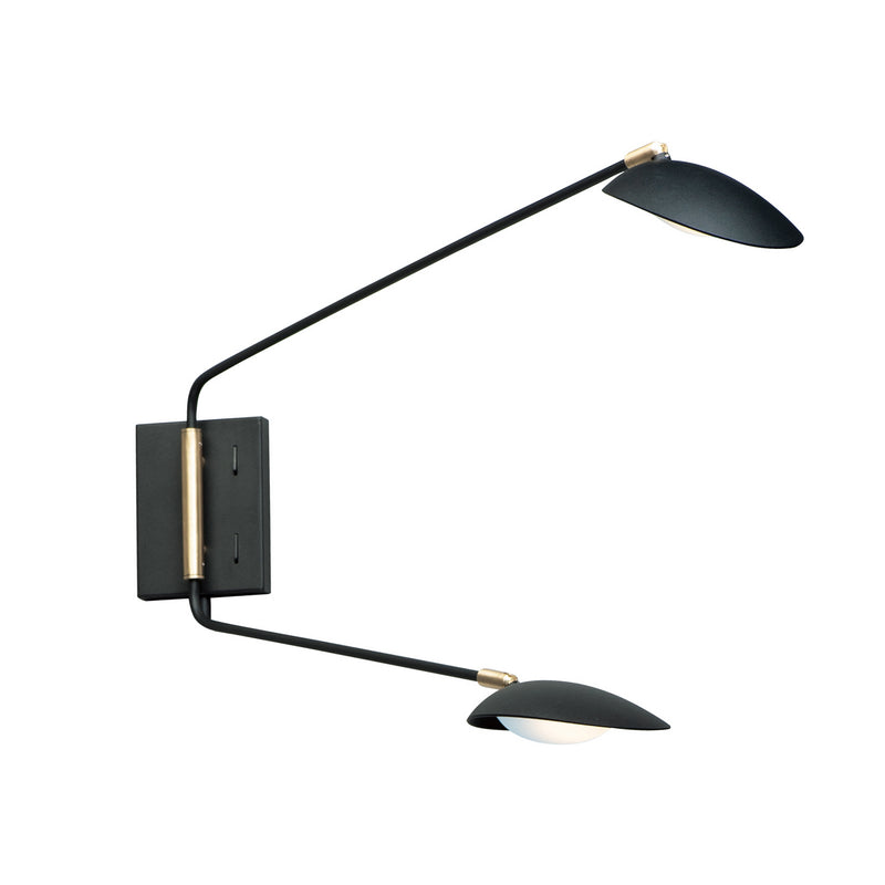 Maxim 21692BKSBR LED Wall Sconce, Black / Satin Brass