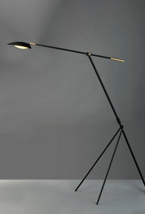 Maxim 21694BKSBR LED Floor Lamp, Black / Satin Brass