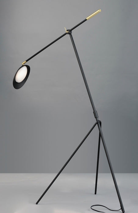 Maxim 21694BKSBR LED Floor Lamp, Black / Satin Brass