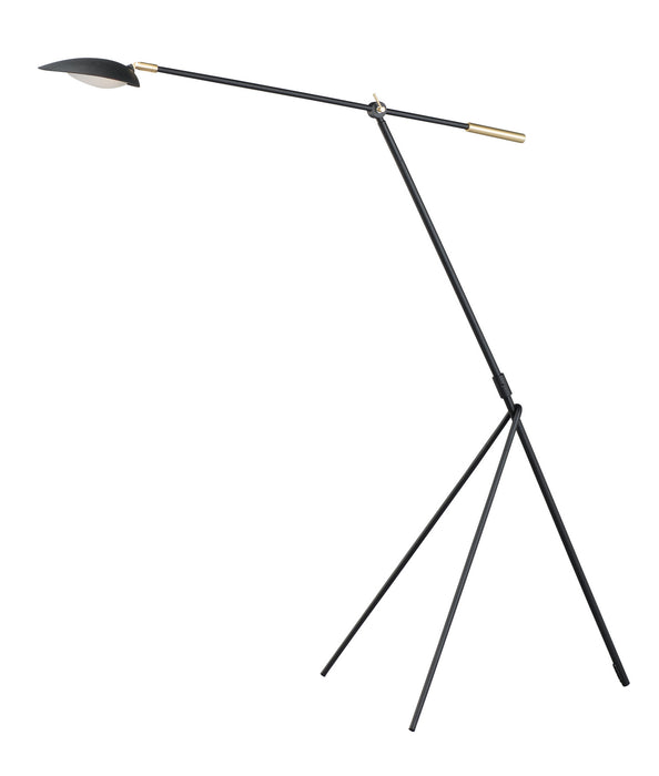 Maxim 21694BKSBR LED Floor Lamp, Black / Satin Brass