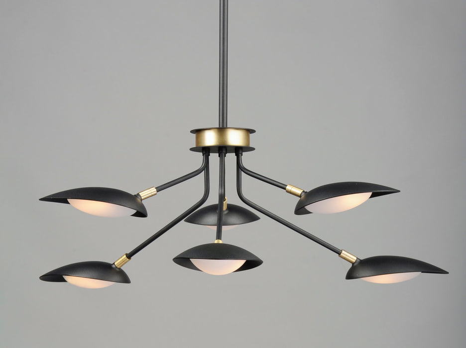 Maxim 21696BKSBR LED Pendant, Black / Satin Brass