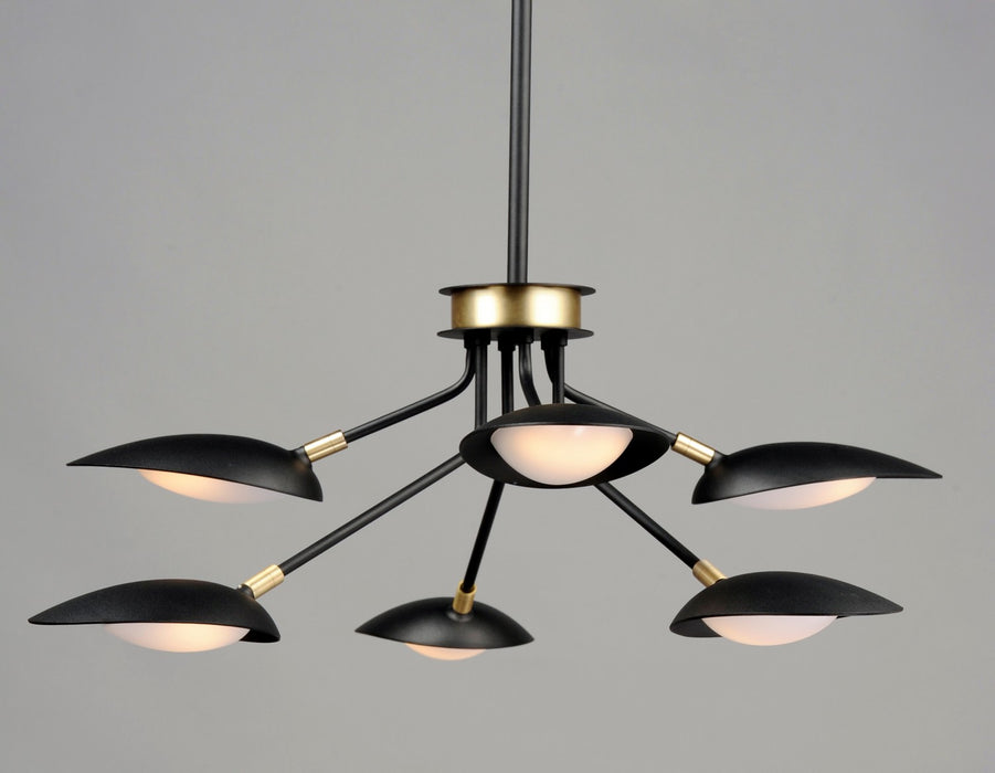 Maxim 21696BKSBR LED Pendant, Black / Satin Brass