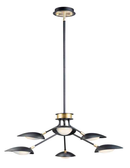 Maxim 21696BKSBR LED Pendant, Black / Satin Brass