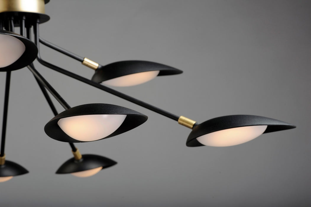 Maxim 21699BKSBR LED Chandelier, Black / Satin Brass