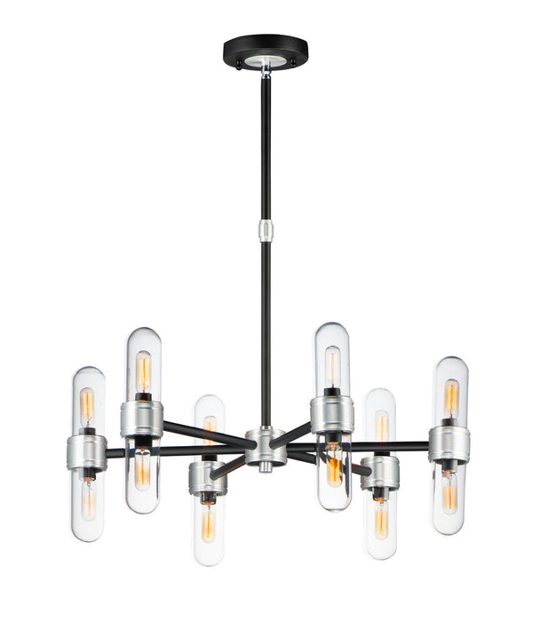 Maxim 21706CLBKAL 12 Light Chandelier, Black / Brushed Aluminum
