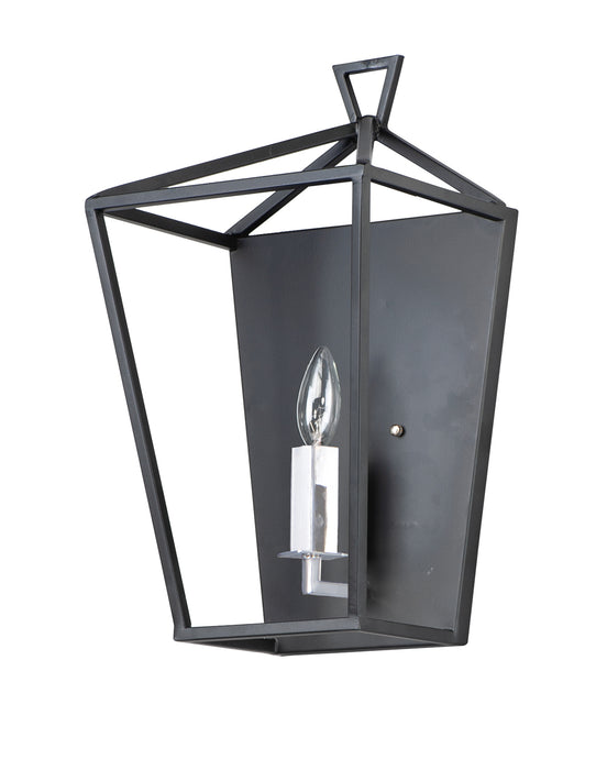 Maxim 25159TXBPN One Light Wall Sconce, Textured Black / Polished Nickel