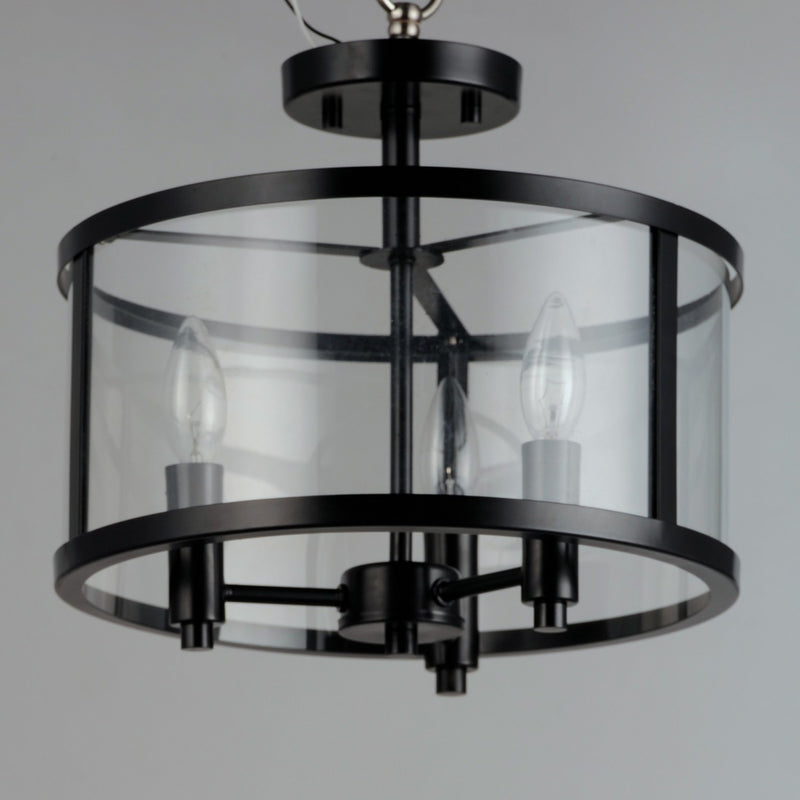 Maxim 25250CLBK Three Light Semi Flush Mount, Black