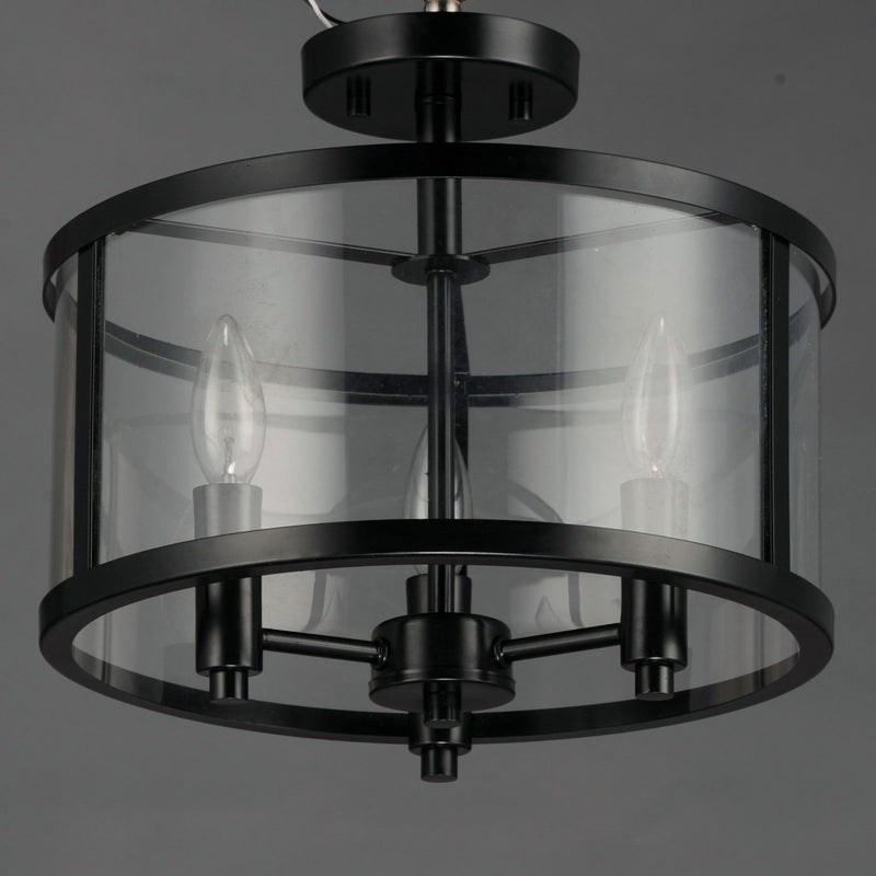 Maxim 25250CLBK Three Light Semi Flush Mount, Black