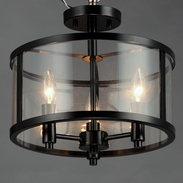 Maxim 25250CLBK Three Light Semi Flush Mount, Black