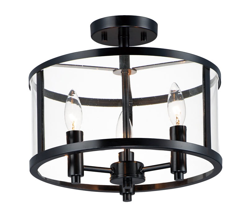 Maxim 25250CLBK Three Light Semi Flush Mount, Black