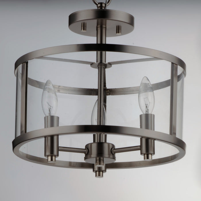Maxim 25250CLSN Three Light Semi Flush Mount, Satin Nickel