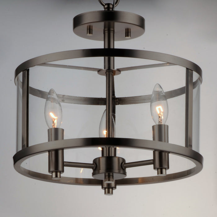 Maxim 25250CLSN Three Light Semi Flush Mount, Satin Nickel