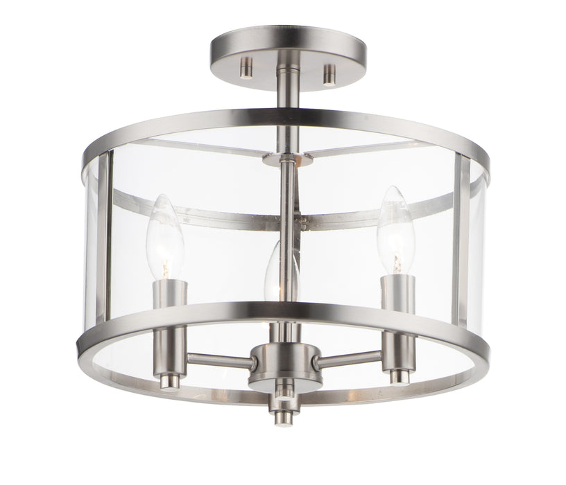 Maxim 25250CLSN Three Light Semi Flush Mount, Satin Nickel