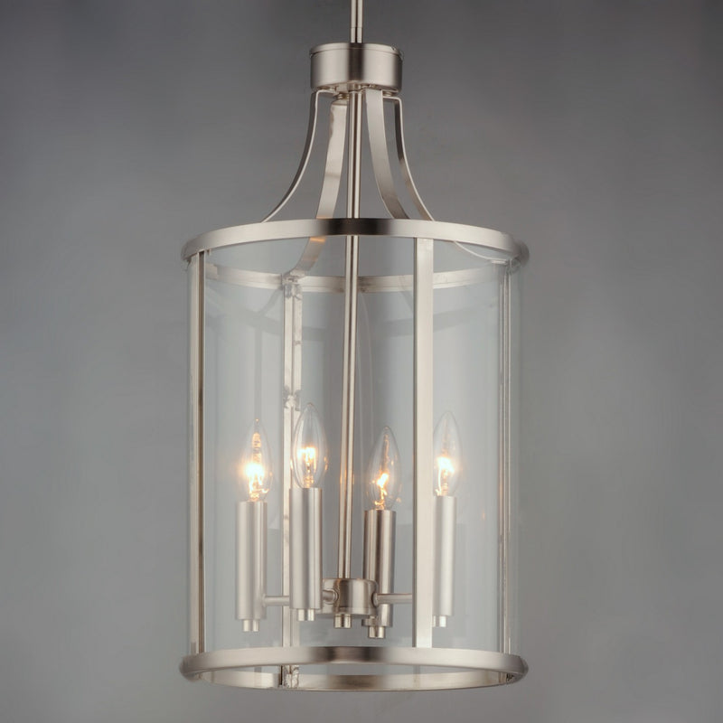 Maxim 25253CLSN Four Light Pendant, Satin Nickel