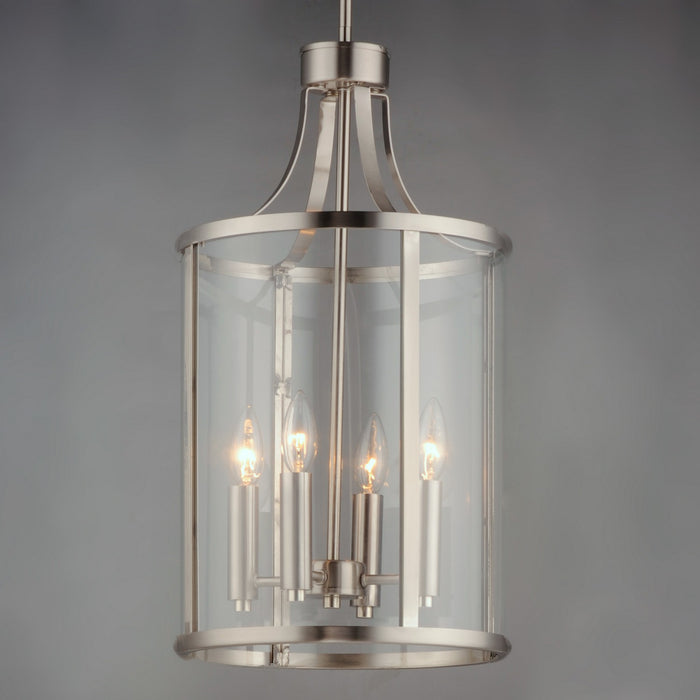 Maxim 25253CLSN Four Light Pendant, Satin Nickel