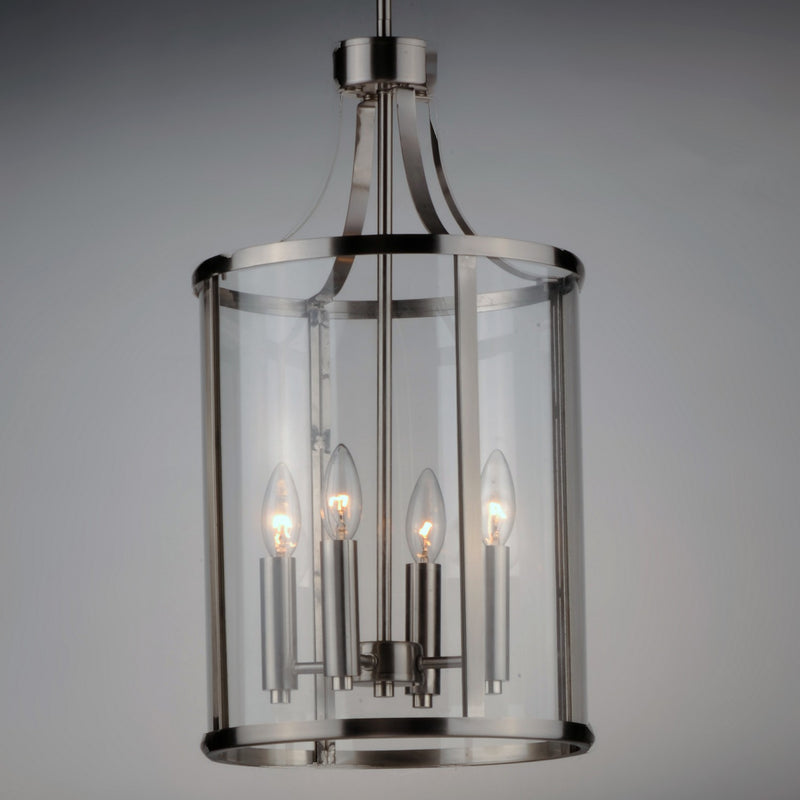 Maxim 25253CLSN Four Light Pendant, Satin Nickel