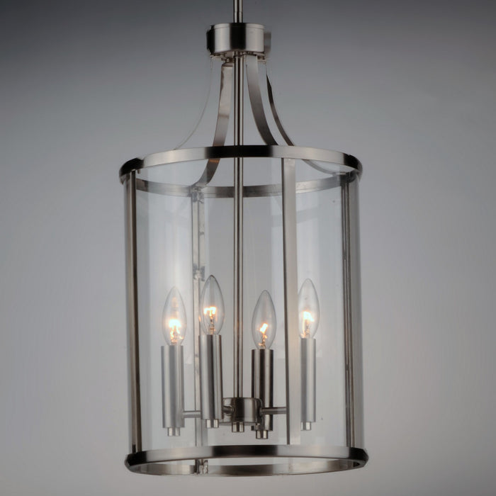 Maxim 25253CLSN Four Light Pendant, Satin Nickel